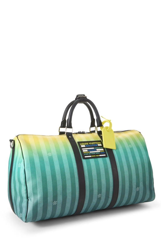 Green Damier Stripes Keepall Bandouli&egrave;re 50, , large image number 1