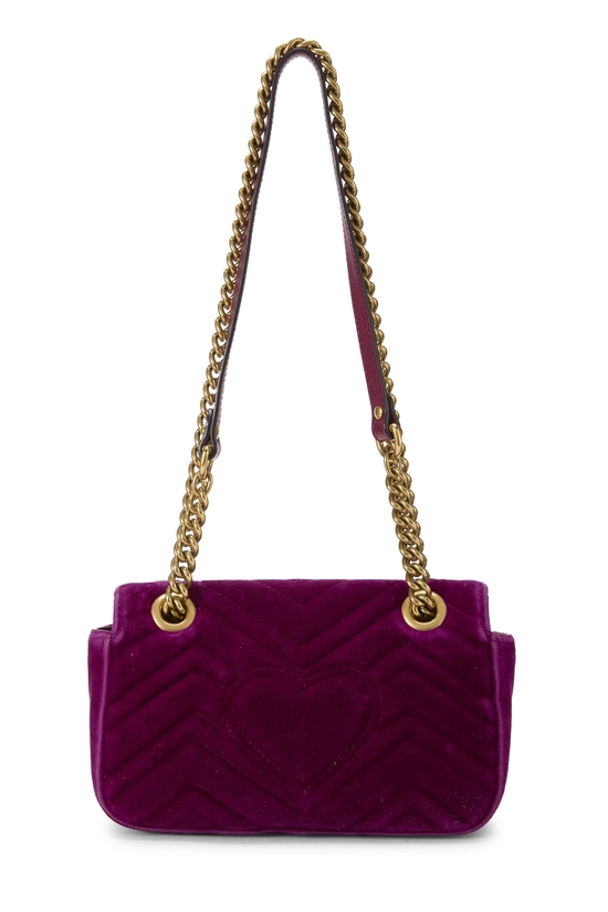 Purple Velvet GG Marmont Shoulder Bag Small, , large image number 3