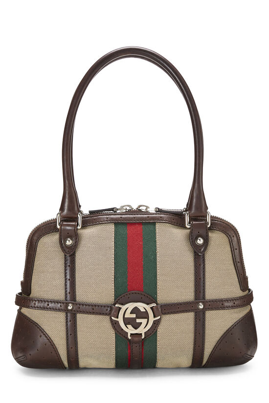 Gucci Vintage Reins Canvas Hobo Bag Large