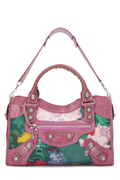 Pink Leather & Floral Satin Giant 21 City , , large