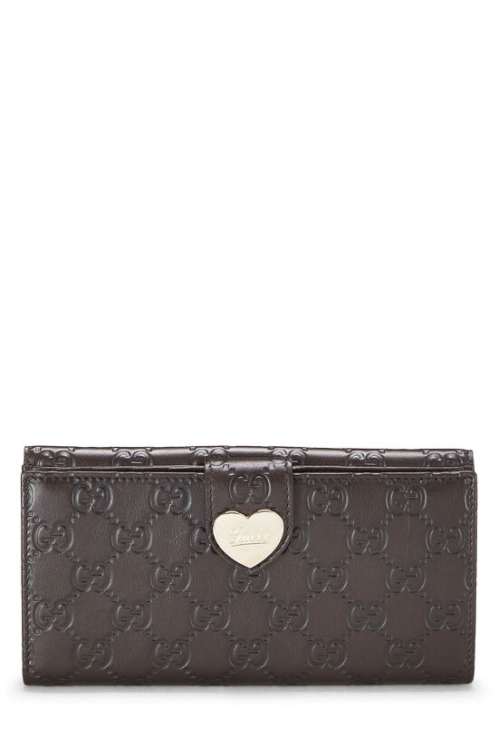 Brown Guccissima Continental Heart Wallet  , , large image number 0