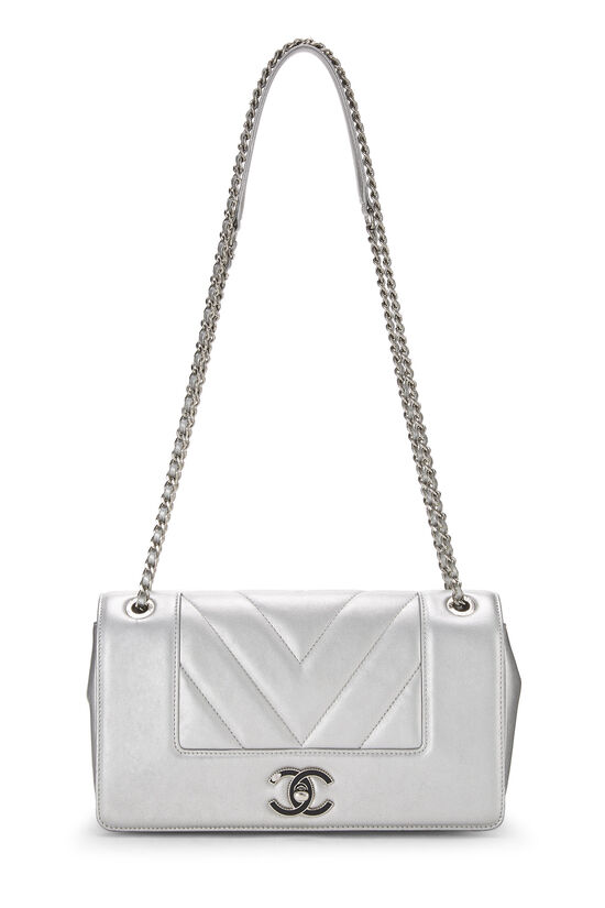 Chanel Jumbo Single flap bag in two-tone calfskin with silver