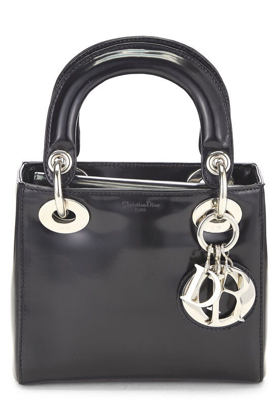 Pre-Owned Black Patent Leather Lady Dior Mini Q9B03U27K9004