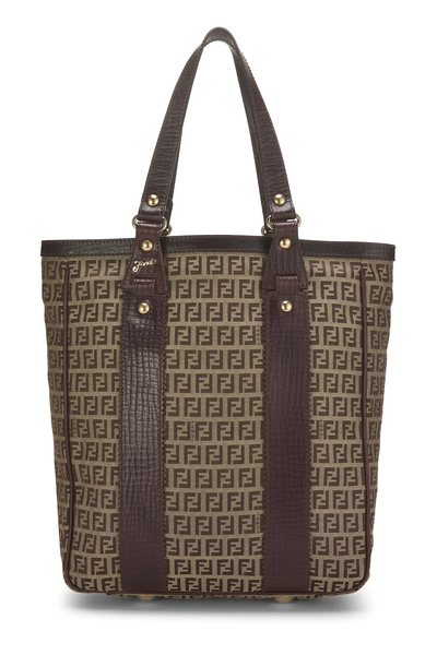 Fendi Brown Zucchino Canvas Tote Medium