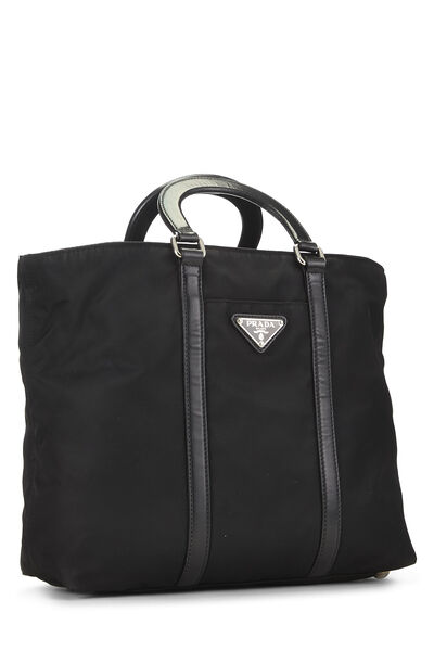Black Nylon Convertible Handbag, , large