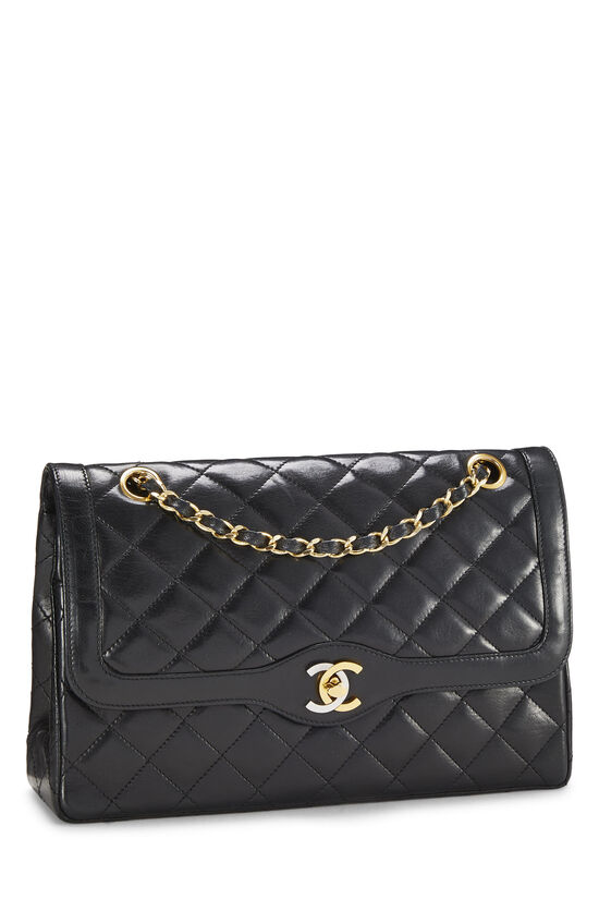 Black Quilted Lambskin Paris Limited Double Flap Medium, , large image number 1