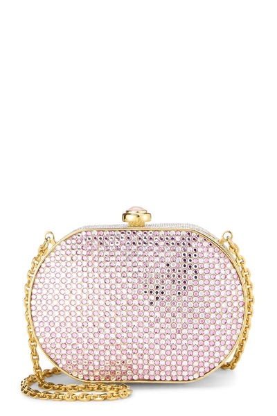 Pink & Multicolor Embellished Crystal Minaudi&egrave;re