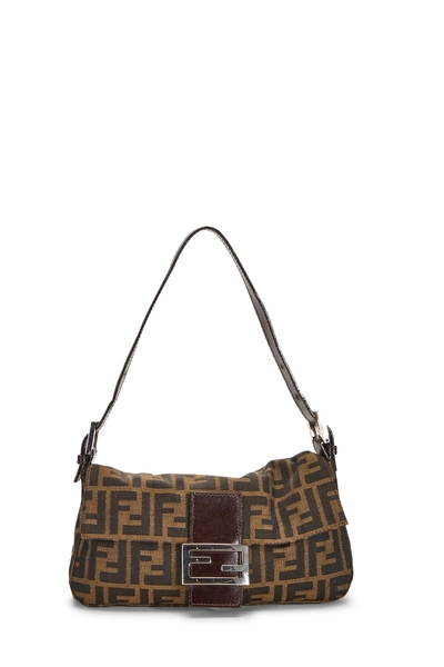 Fendi Brown Zucca Canvas Baguette