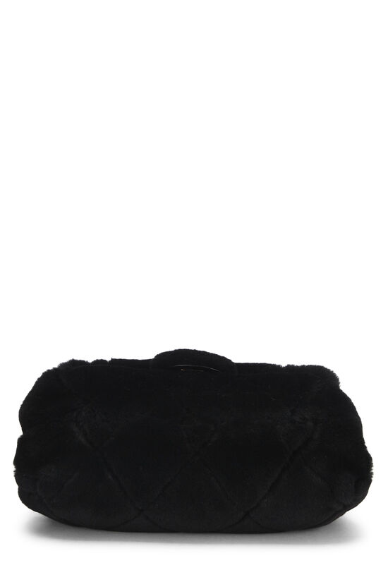 Chanel Black Shearling Half Flap Bag Small Q6BBSX3IKH000