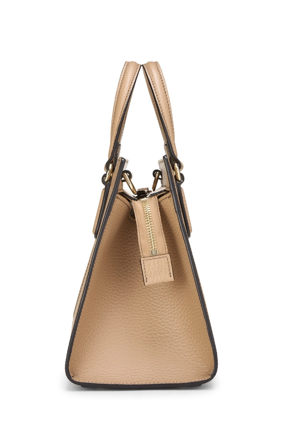 Beige Grained Leather Soho Handbag, , large image number 2