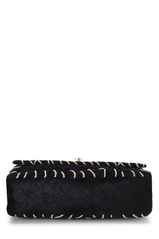 Black Crushed Velvet Whipstitch Half Flap Jumbo, , large image number 4