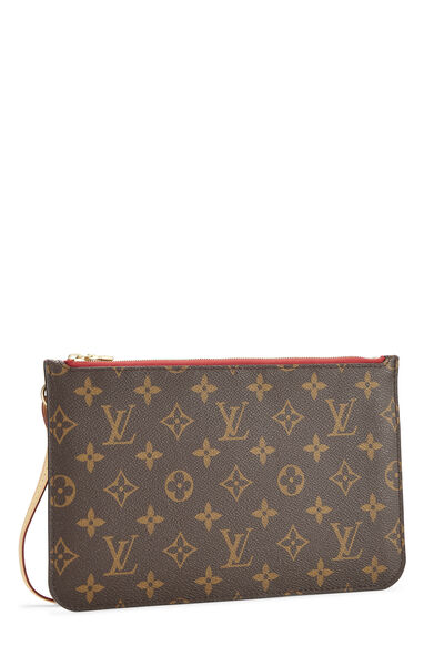 Red Monogram Canvas Neverfull Pouch MM, , large