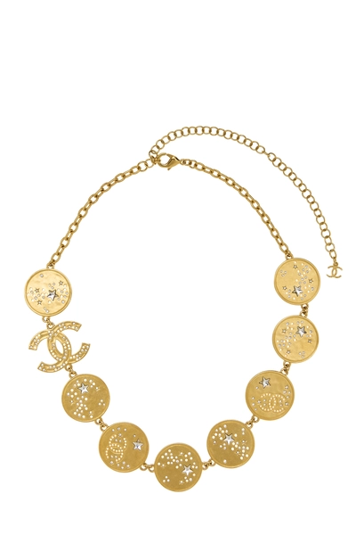 Gold Crystal Medallion Necklace
