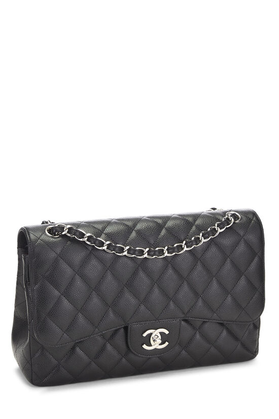Black Quilted Caviar New Classic Double Flap Jumbo, , large image number 1