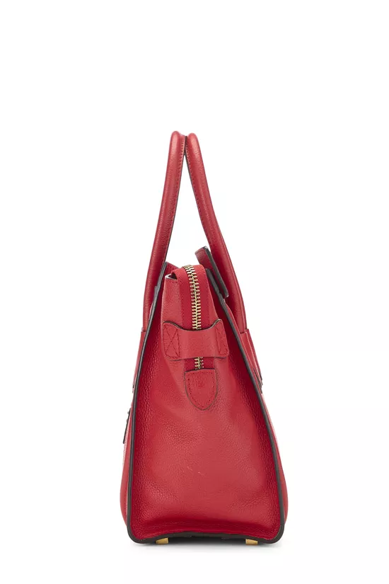 Red Drummed Calfskin Luggage Micro, , large image number 2