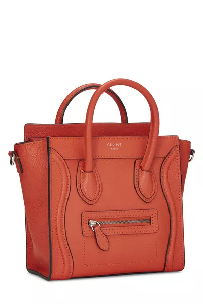 Orange Leather Luggage Nano, , large