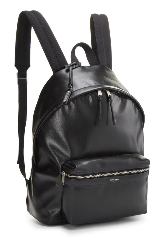 Black Coated Canvas City Backpack, , large image number 1