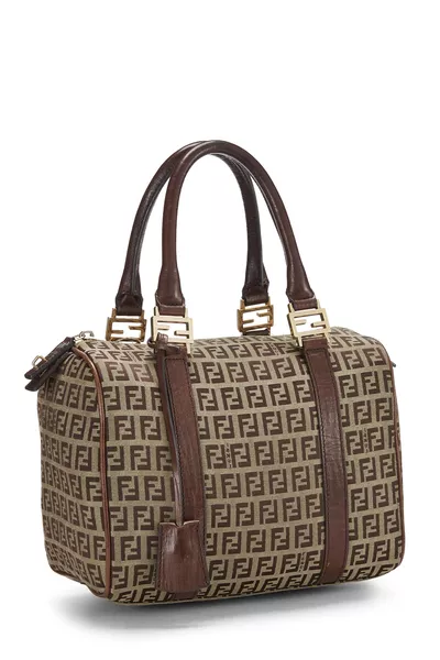 Brown Zucchino Canvas Boston Bag Mini, , large