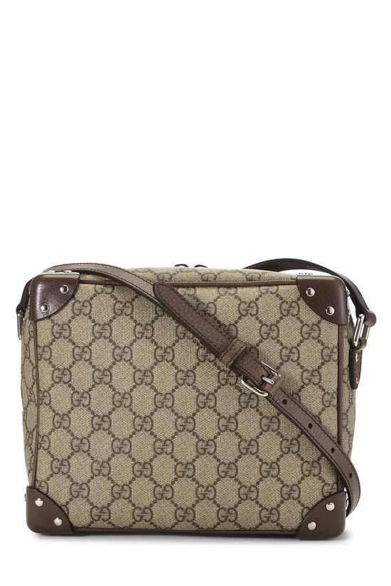 Brown GG Supreme Canvas Studded Square Shoulder Bag, , large image number 3