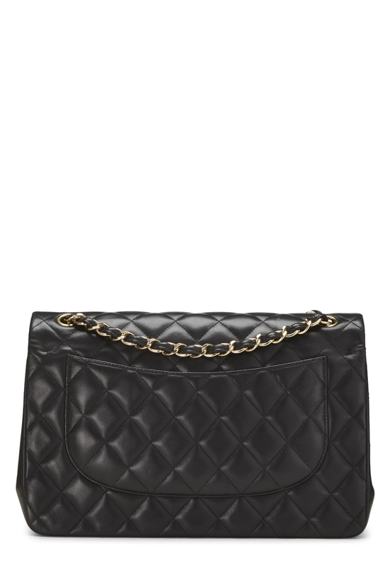 Black Quilted Lambskin New Classic Double Flap Jumbo, , large image number 3