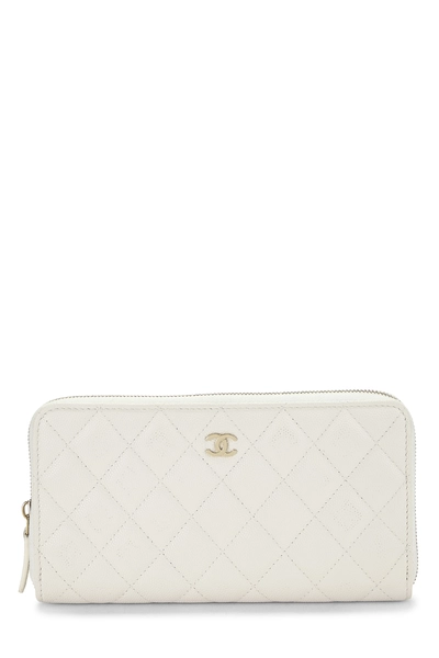 White Caviar Zip Around Wallet