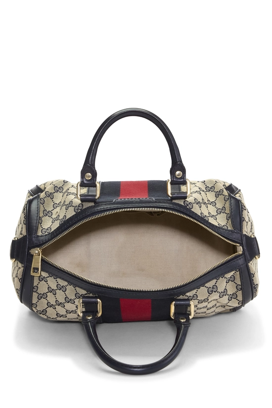 Navy GG Canvas Vintage Web Boston Medium, , large image number 5