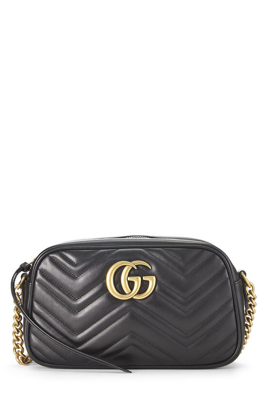 Black Leather GG Marmont Crossbody Small, , large image number 0