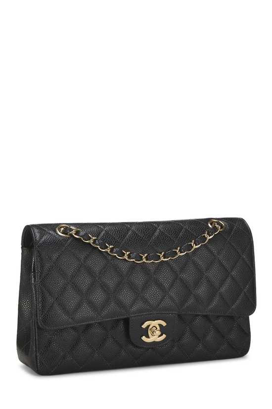 Black Quilted Caviar Classic Double Flap Medium, , large image number 1