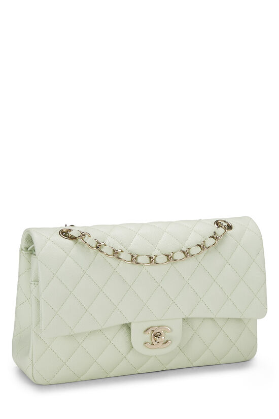 Green Quilted Caviar Classic Double Flap Medium, , large image number 1