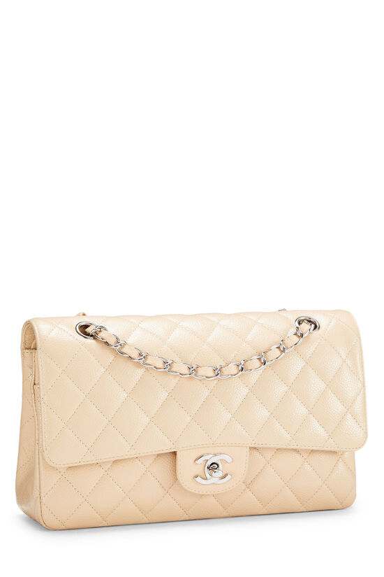 Beige Quilted Caviar Classic Double Flap Medium, , large image number 2