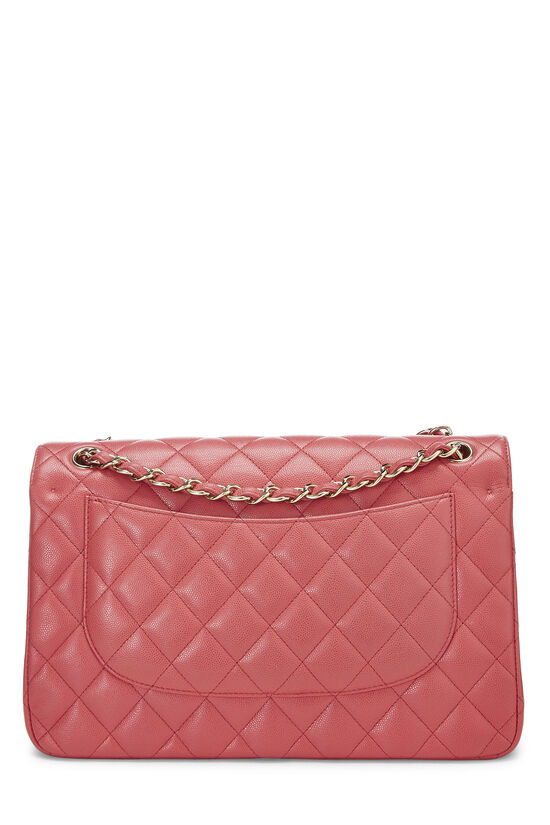 Pink Quilted Caviar New Classic Double Flap Jumbo, , large image number 4