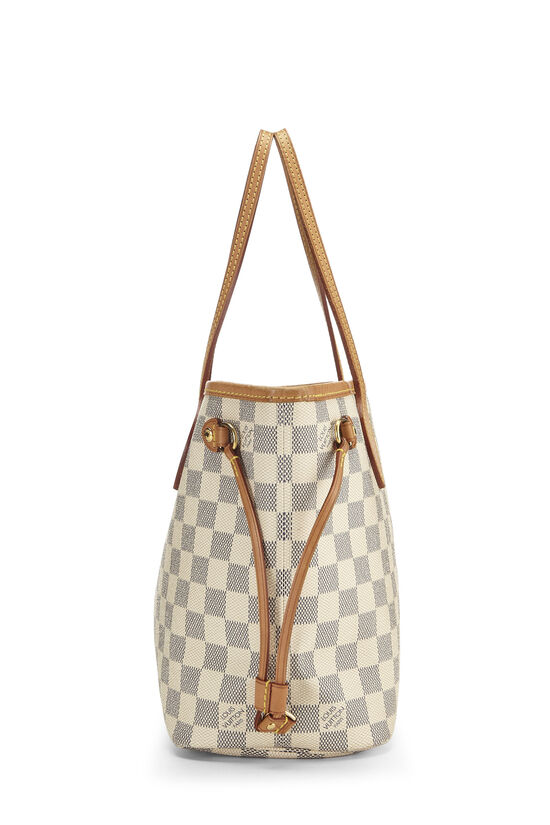 Louis Vuitton Damier Azur Neverfull PM Tote Bag white used from japan
