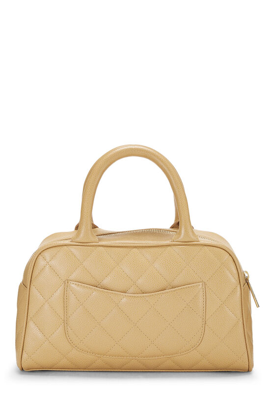 Beige Quilted Caviar Bowler, , large image number 4