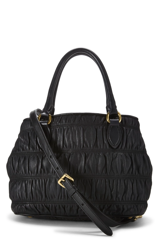 Black Nappa Gaufre Convertible Tote, , large image number 3