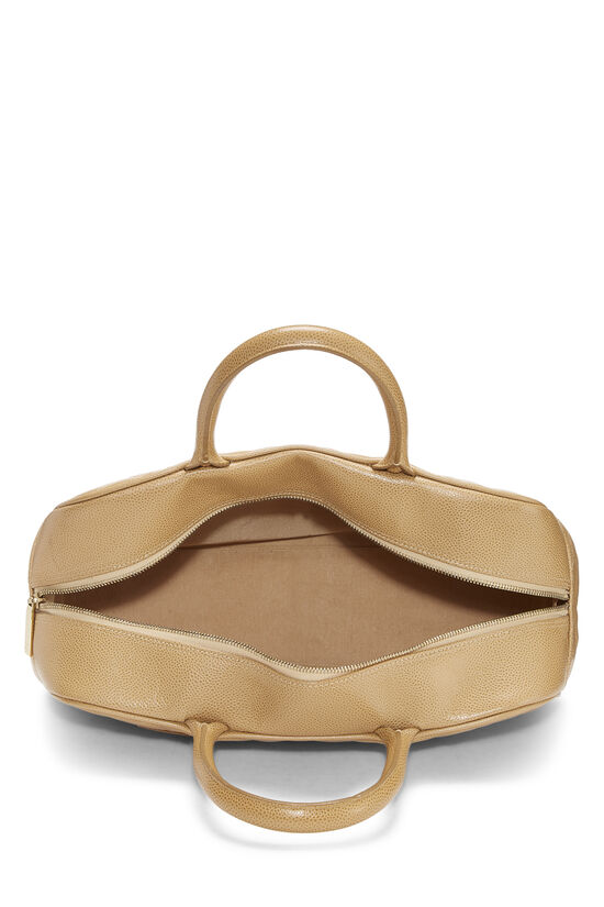 Beige Quilted Caviar Bowler Medium, , large image number 5