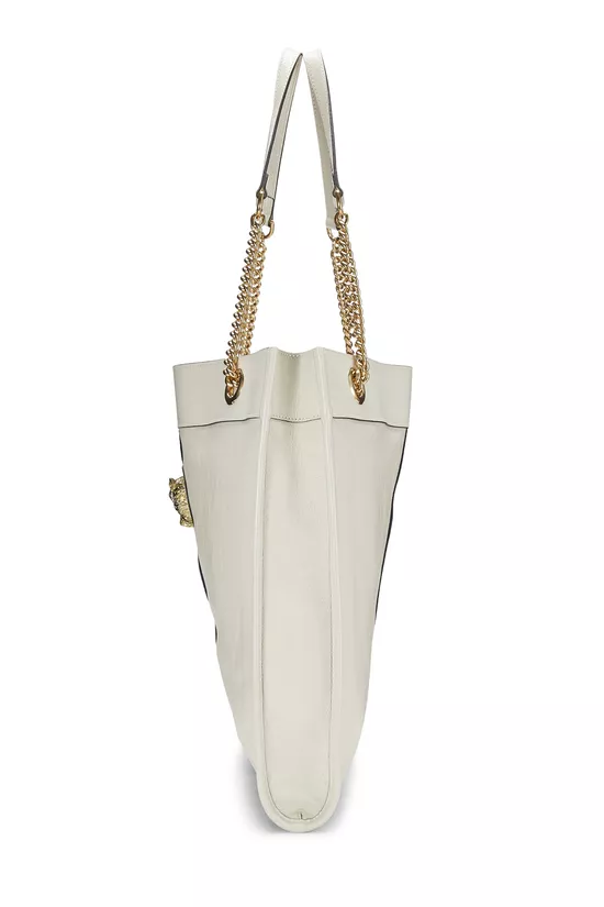 White Leather Web Rajah Tote Large, , large image number 2