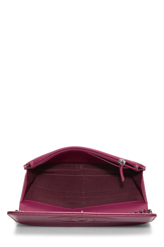 Burgundy Caviar Timeless 'CC' Wallet on Chain (WOC), , large image number 5