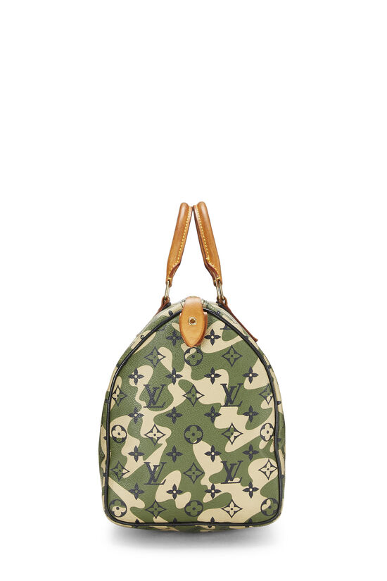 Takashi Murakami, Louis Vuitton Limited Edition Green Monogramouflage  Canvas Speedy 35 Bag (2008)