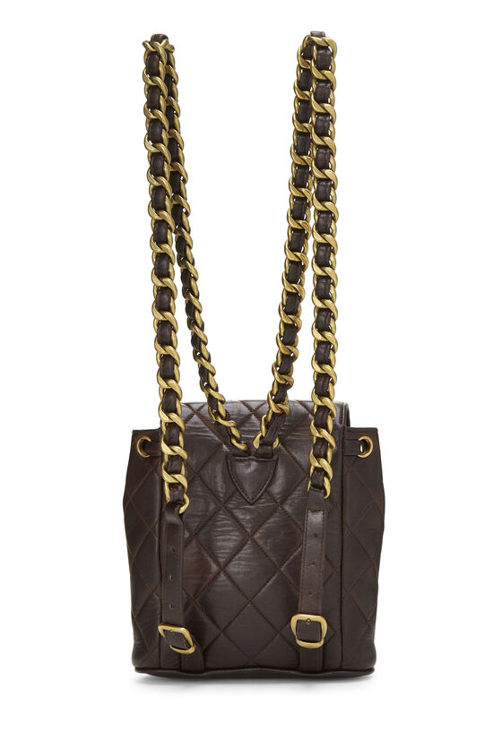 Brown Quilted Lambskin Classic Backpack Mini, , large image number 3