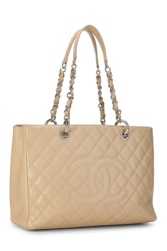 Beige Quilted Caviar Grand Shopping Tote (GST), , large image number 1