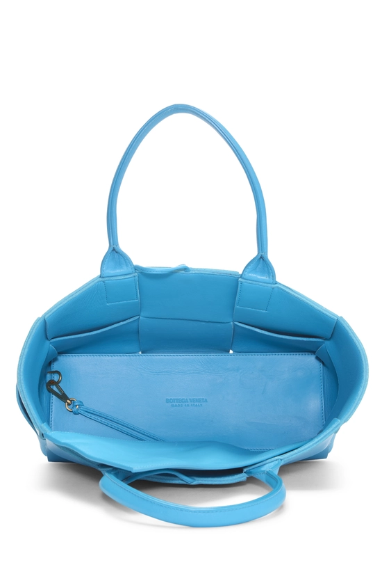 Blue Calfskin Maxi Intrecciato Arco Tote Small, , large image number 5