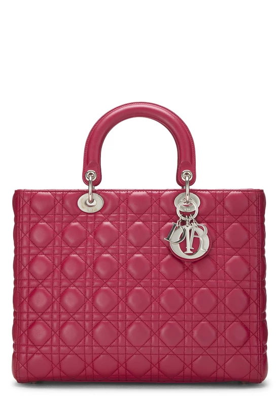 Pink Cannage Quilted Lambskin Lady Dior Large, , large image number 0