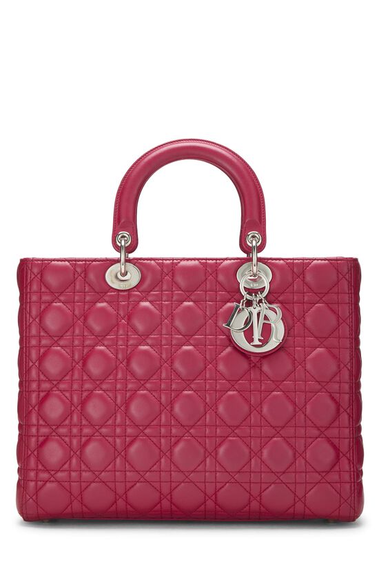 Pink Cannage Quilted Lambskin Lady Dior Large, , large image number 0