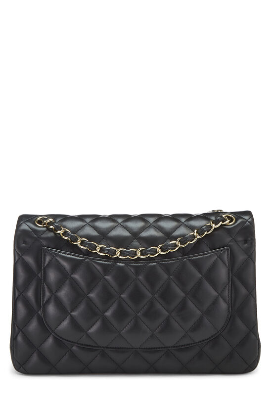 Black Quilted Lambskin New Classic Double Flap Jumbo, , large image number 4