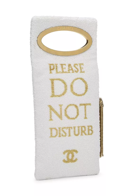Paris-Cosmopolite White & Gold Sequin Do Not Disturb Clutch, , large image number 1