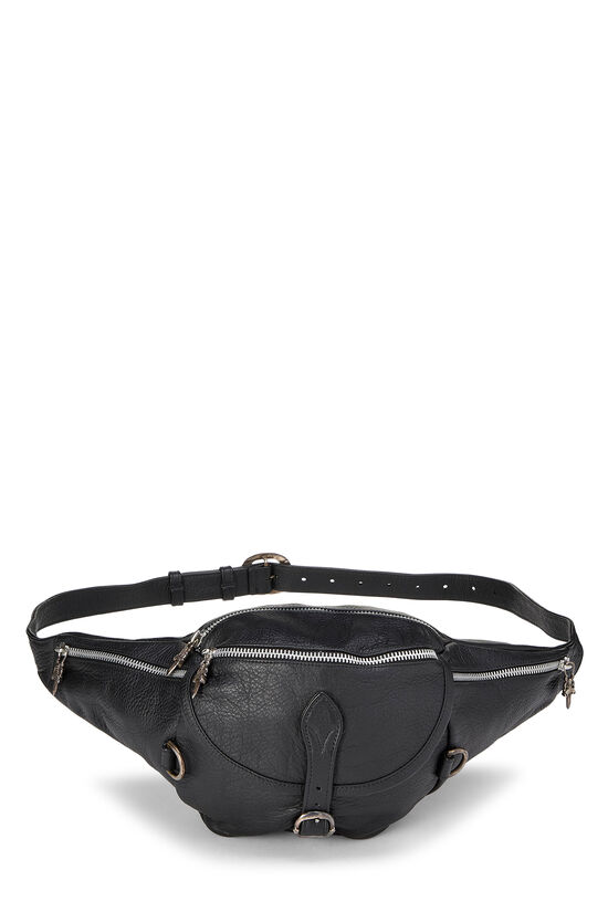 Black Leather Snat Pack Waist Bag, , large image number 0
