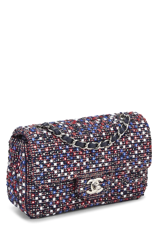 Mulitcolored Embellished Tweed Rectangular Flap Mini, , large image number 1