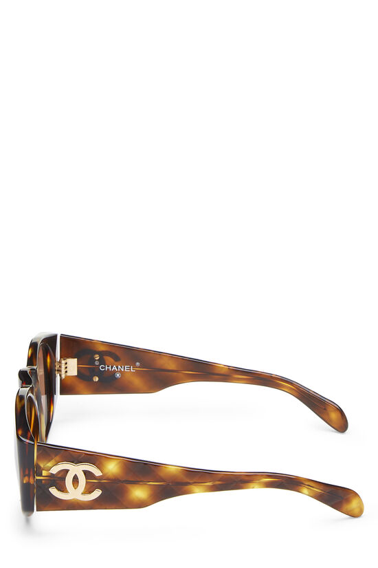 Brown Faux Tortoise Acetate Sunglasses, , large image number 3