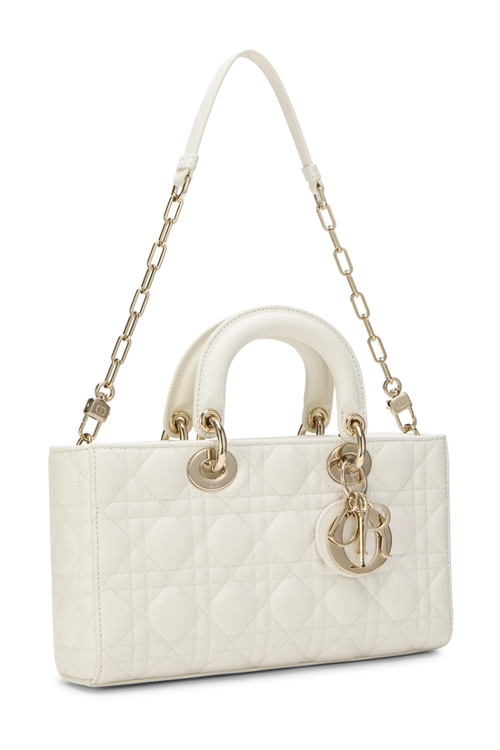 White Cannage Quilted Lambskin Lady D-Joy Bag Medium, , large image number 1