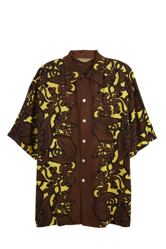 Brown Graphic McGregor Hawaiian Shirt, , large image number 0